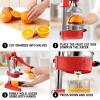 imageZulay Kitchen CastIron Orange Juice Squeezer  HeavyDuty EasytoClean Professional Citrus Juicer  Durable Stainless Steel Lemon Squeezer  Manual Citrus Press ampamp Orange Squeezer Light GreenRed