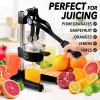 imageZulay Kitchen CastIron Orange Juice Squeezer  HeavyDuty EasytoClean Professional Citrus Juicer  Durable Stainless Steel Lemon Squeezer  Manual Citrus Press ampamp Orange Squeezer Light GreenShiny Black