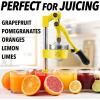 imageZulay Kitchen CastIron Orange Juice Squeezer  HeavyDuty EasytoClean Professional Citrus Juicer  Durable Stainless Steel Lemon Squeezer  Manual Citrus Press ampamp Orange Squeezer Light GreenBright Yellow
