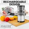 imageZulay Kitchen Juice Vortex Lemon ampamp Orange Juicer  Electric Citrus Squeezer ampamp Presser  Rechargeable Juicer Machine  Wireless Portable Juicer  USB Charger ampamp Cleaning Brush Included BlackSilverBlackSilver