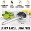 imageZulay Kitchen Lemon Squeezer Stainless Steel  Premium Quality Heavy Duty Solid Metal Squeezer Bowl  Large Manual Citrus Press Juicer and Lime Squeezer Stainless SteelSilver