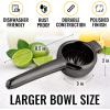imageZulay Kitchen Lemon Squeezer Stainless Steel  Premium Quality Heavy Duty Solid Metal Squeezer Bowl  Large Manual Citrus Press Juicer and Lime Squeezer Stainless SteelBlack