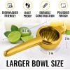 imageZulay Kitchen Lemon Squeezer Stainless Steel  Premium Quality Heavy Duty Solid Metal Squeezer Bowl  Large Manual Citrus Press Juicer and Lime Squeezer Stainless SteelGold
