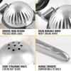 imageZulay Kitchen Lemon Squeezer Stainless Steel  Premium Quality Heavy Duty Solid Metal Squeezer Bowl  Large Manual Citrus Press Juicer and Lime Squeezer Stainless SteelSilver