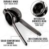 imageZulay Kitchen Lemon Squeezer Stainless Steel  Premium Quality Heavy Duty Solid Metal Squeezer Bowl  Large Manual Citrus Press Juicer and Lime Squeezer Stainless SteelBlack