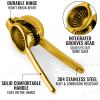 imageZulay Kitchen Lemon Squeezer Stainless Steel  Premium Quality Heavy Duty Solid Metal Squeezer Bowl  Large Manual Citrus Press Juicer and Lime Squeezer Stainless SteelGold