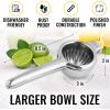 imageZulay Kitchen Lemon Squeezer Stainless Steel  Premium Quality Heavy Duty Solid Metal Squeezer Bowl  Large Manual Citrus Press Juicer and Lime Squeezer Stainless SteelSilver