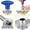 imageZulay Kitchen Pineapple Corer and Slicer Tool  Stainless Steel Pineapple Cutter for Easy Core Removal ampamp Slicing  Super Fast Pineapple Slicer and Corer Tool Saves you Time GrayRoyal Blue