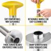 imageZulay Kitchen Pineapple Corer and Slicer Tool  Stainless Steel Pineapple Cutter for Easy Core Removal ampamp Slicing  Super Fast Pineapple Slicer and Corer Tool Saves you Time GrayBright Yellow