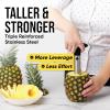 imageZulay Kitchen Pineapple Corer and Slicer Tool  Stainless Steel Pineapple Cutter for Easy Core Removal ampamp Slicing  Super Fast Pineapple Slicer and Corer Tool Saves you Time GrayBlack