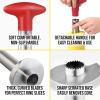 imageZulay Kitchen Pineapple Corer and Slicer Tool  Stainless Steel Pineapple Cutter for Easy Core Removal ampamp Slicing  Super Fast Pineapple Slicer and Corer Tool Saves you Time GrayCardinal Ruby Red