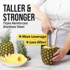 imageZulay Kitchen Pineapple Corer and Slicer Tool  Stainless Steel Pineapple Cutter for Easy Core Removal ampamp Slicing  Super Fast Pineapple Slicer and Corer Tool Saves you Time GrayGray