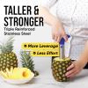 imageZulay Kitchen Pineapple Corer and Slicer Tool  Stainless Steel Pineapple Cutter for Easy Core Removal ampamp Slicing  Super Fast Pineapple Slicer and Corer Tool Saves you Time GrayRoyal Blue