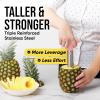 imageZulay Kitchen Pineapple Corer and Slicer Tool  Stainless Steel Pineapple Cutter for Easy Core Removal ampamp Slicing  Super Fast Pineapple Slicer and Corer Tool Saves you Time GrayPink