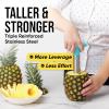 imageZulay Kitchen Pineapple Corer and Slicer Tool  Stainless Steel Pineapple Cutter for Easy Core Removal ampamp Slicing  Super Fast Pineapple Slicer and Corer Tool Saves you Time GrayLight Blue