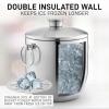 imageZulay Kitchen Stainless Steel DoubleWall Insulated Ice Bucket Kit  3 Liter