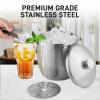 imageZulay Kitchen Stainless Steel DoubleWall Insulated Ice Bucket Kit  3 Liter