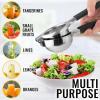 imageZulay Lemon Squeezer Stainless Steel with Premium Heavy Duty Solid Metal Squeezer Bowl and Food Grade Silicone Handles  Large Manual Citrus Press Juicer and Lime Squeezer Stainless Steel YellowBlack