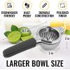imageZulay Lemon Squeezer Stainless Steel with Premium Heavy Duty Solid Metal Squeezer Bowl and Food Grade Silicone Handles  Large Manual Citrus Press Juicer and Lime Squeezer Stainless Steel YellowCharcoal