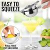 imageZulay Lemon Squeezer Stainless Steel with Premium Heavy Duty Solid Metal Squeezer Bowl and Food Grade Silicone Handles  Large Manual Citrus Press Juicer and Lime Squeezer Stainless Steel YellowWhite
