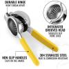 imageZulay Lemon Squeezer Stainless Steel with Premium Heavy Duty Solid Metal Squeezer Bowl and Food Grade Silicone Handles  Large Manual Citrus Press Juicer and Lime Squeezer Stainless Steel YellowBright Yellow
