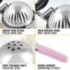 imageZulay Lemon Squeezer Stainless Steel with Premium Heavy Duty Solid Metal Squeezer Bowl and Food Grade Silicone Handles  Large Manual Citrus Press Juicer and Lime Squeezer Stainless Steel YellowPink