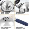 imageZulay Lemon Squeezer Stainless Steel with Premium Heavy Duty Solid Metal Squeezer Bowl and Food Grade Silicone Handles  Large Manual Citrus Press Juicer and Lime Squeezer Stainless Steel YellowNavy