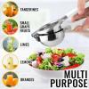 imageZulay Lemon Squeezer Stainless Steel with Premium Heavy Duty Solid Metal Squeezer Bowl and Food Grade Silicone Handles  Large Manual Citrus Press Juicer and Lime Squeezer Stainless Steel YellowWhite