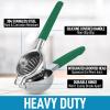 imageZulay Lemon Squeezer Stainless Steel with Premium Heavy Duty Solid Metal Squeezer Bowl and Food Grade Silicone Handles  Large Manual Citrus Press Juicer and Lime Squeezer Stainless Steel YellowGreen