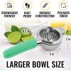 imageZulay Lemon Squeezer Stainless Steel with Premium Heavy Duty Solid Metal Squeezer Bowl and Food Grade Silicone Handles  Large Manual Citrus Press Juicer and Lime Squeezer Stainless Steel YellowFresh Mint