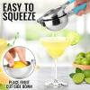 imageZulay Lemon Squeezer Stainless Steel with Premium Heavy Duty Solid Metal Squeezer Bowl and Food Grade Silicone Handles  Large Manual Citrus Press Juicer and Lime Squeezer Stainless Steel YellowBlue