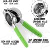 imageZulay Lemon Squeezer Stainless Steel with Premium Heavy Duty Solid Metal Squeezer Bowl and Food Grade Silicone Handles  Large Manual Citrus Press Juicer and Lime Squeezer Stainless Steel YellowLight Green