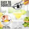 imageZulay Lemon Squeezer Stainless Steel with Premium Heavy Duty Solid Metal Squeezer Bowl and Food Grade Silicone Handles  Large Manual Citrus Press Juicer and Lime Squeezer Stainless Steel YellowBright Yellow