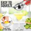 imageZulay Lemon Squeezer Stainless Steel with Premium Heavy Duty Solid Metal Squeezer Bowl and Food Grade Silicone Handles  Large Manual Citrus Press Juicer and Lime Squeezer Stainless Steel YellowRed