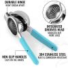 imageZulay Lemon Squeezer Stainless Steel with Premium Heavy Duty Solid Metal Squeezer Bowl and Food Grade Silicone Handles  Large Manual Citrus Press Juicer and Lime Squeezer Stainless Steel YellowBlue