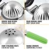 imageZulay Lemon Squeezer Stainless Steel with Premium Heavy Duty Solid Metal Squeezer Bowl and Food Grade Silicone Handles  Large Manual Citrus Press Juicer and Lime Squeezer Stainless Steel YellowLight Green