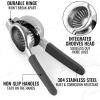imageZulay Lemon Squeezer Stainless Steel with Premium Heavy Duty Solid Metal Squeezer Bowl and Food Grade Silicone Handles  Large Manual Citrus Press Juicer and Lime Squeezer Stainless Steel YellowCharcoal