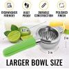 imageZulay Lemon Squeezer Stainless Steel with Premium Heavy Duty Solid Metal Squeezer Bowl and Food Grade Silicone Handles  Large Manual Citrus Press Juicer and Lime Squeezer Stainless Steel YellowLight Green