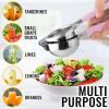 imageZulay Lemon Squeezer Stainless Steel with Premium Heavy Duty Solid Metal Squeezer Bowl and Food Grade Silicone Handles  Large Manual Citrus Press Juicer and Lime Squeezer Stainless Steel YellowPink