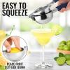 imageZulay Lemon Squeezer Stainless Steel with Premium Heavy Duty Solid Metal Squeezer Bowl and Food Grade Silicone Handles  Large Manual Citrus Press Juicer and Lime Squeezer Stainless Steel YellowNavy