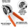 imageZulay Lemon Squeezer Stainless Steel with Premium Heavy Duty Solid Metal Squeezer Bowl and Food Grade Silicone Handles  Large Manual Citrus Press Juicer and Lime Squeezer Stainless Steel YellowOrange