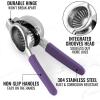 imageZulay Lemon Squeezer Stainless Steel with Premium Heavy Duty Solid Metal Squeezer Bowl and Food Grade Silicone Handles  Large Manual Citrus Press Juicer and Lime Squeezer Stainless Steel YellowDeep Purple