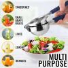 imageZulay Lemon Squeezer Stainless Steel with Premium Heavy Duty Solid Metal Squeezer Bowl and Food Grade Silicone Handles  Large Manual Citrus Press Juicer and Lime Squeezer Stainless Steel YellowNavy