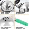 imageZulay Lemon Squeezer Stainless Steel with Premium Heavy Duty Solid Metal Squeezer Bowl and Food Grade Silicone Handles  Large Manual Citrus Press Juicer and Lime Squeezer Stainless Steel YellowFresh Mint