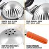 imageZulay Lemon Squeezer Stainless Steel with Premium Heavy Duty Solid Metal Squeezer Bowl and Food Grade Silicone Handles  Large Manual Citrus Press Juicer and Lime Squeezer Stainless Steel YellowOrange