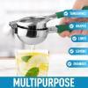 imageZulay Lemon Squeezer Stainless Steel with Premium Heavy Duty Solid Metal Squeezer Bowl and Food Grade Silicone Handles  Large Manual Citrus Press Juicer and Lime Squeezer Stainless Steel YellowGreen