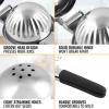 imageZulay Lemon Squeezer Stainless Steel with Premium Heavy Duty Solid Metal Squeezer Bowl and Food Grade Silicone Handles  Large Manual Citrus Press Juicer and Lime Squeezer Stainless Steel YellowBlack