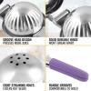 imageZulay Lemon Squeezer Stainless Steel with Premium Heavy Duty Solid Metal Squeezer Bowl and Food Grade Silicone Handles  Large Manual Citrus Press Juicer and Lime Squeezer Stainless Steel YellowDeep Purple