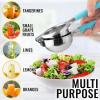 imageZulay Lemon Squeezer Stainless Steel with Premium Heavy Duty Solid Metal Squeezer Bowl and Food Grade Silicone Handles  Large Manual Citrus Press Juicer and Lime Squeezer Stainless Steel YellowBlue