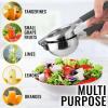 imageZulay Lemon Squeezer Stainless Steel with Premium Heavy Duty Solid Metal Squeezer Bowl and Food Grade Silicone Handles  Large Manual Citrus Press Juicer and Lime Squeezer Stainless Steel YellowCharcoal